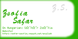 zsofia safar business card